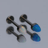 16G ASTM F136 Titanium Bullet Opal Labret Stud Piercing Jewlery