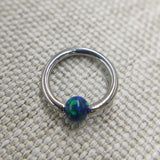 16G G23 Titanium Captive Bead Ring with Vary Opal Jewelry