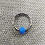 16G G23 anello di perline prigioniere in titanio con vari gioielli opale