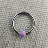 16G G23 anello di perline prigioniere in titanio con vari gioielli opale