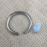 16G ASTM F136 Titanium Bullet Opal Captive Bead Ring