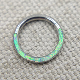 16G Implant Grade Titanium ASTM F136 Opal Ring Septum Clicker