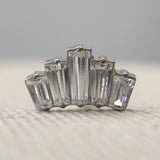 16G ASTM F136 Titanium Labret Stud Crown Crystal