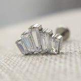 16G ASTM F136 Titanio Labret Stud Crown Crystal