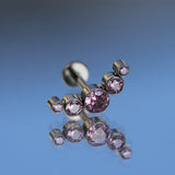 16G ASTM F136 Titanium Internal CZ Opal Cluster Cartilage Piercing Jewelry