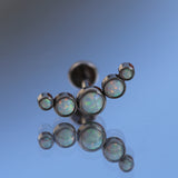16G ASTM F136 Titanio interno CZ Opal Cluster Cartilagine Piercing Jewelry