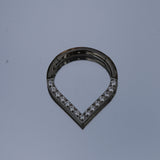 16G ASTM F136 Titanium Hinged Segment Ring Clicker Waterdrop CZ