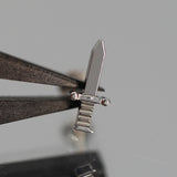 16G ASTM F136 Titanium High Polished Dagger Labret Stud
