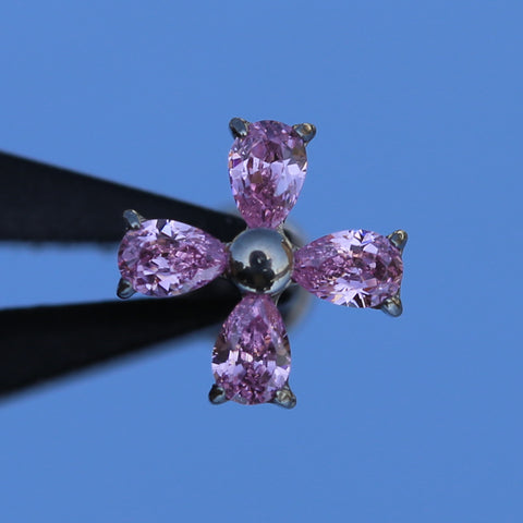 16G ASTM F136 Titanium Internal Thread Clover Labret