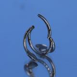 16G ASTM F136 Titanium Snake CZ Clicker Ring