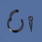16G 18G ASTM F136 Titanium Dangling Cross CZ Clicker Ring Earring