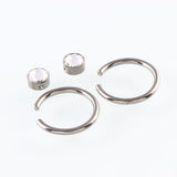 16G Titanium G23 Captive Bead Ring with Crystal Jewelry